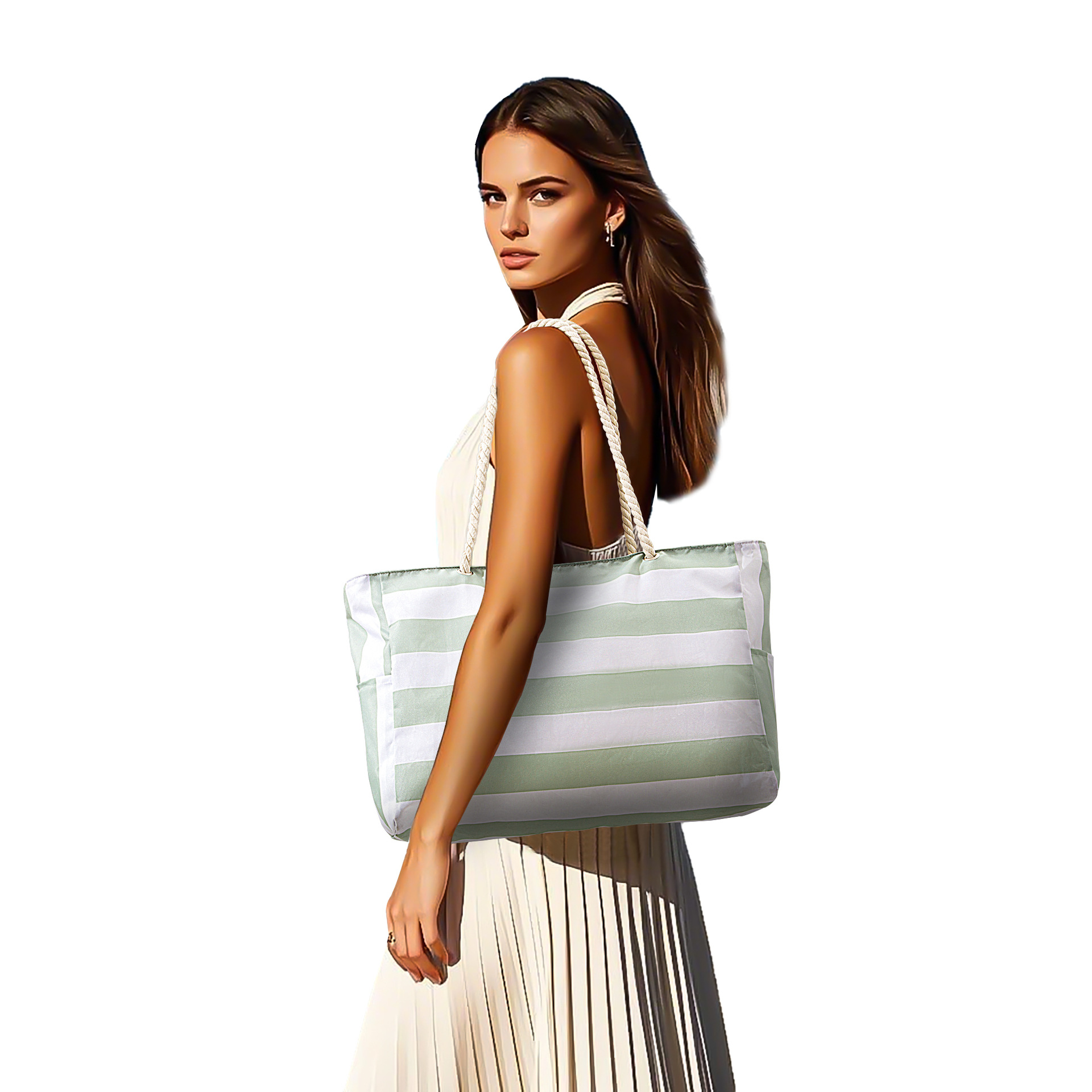 速卖通大容量沙滩包防水手提袋拉链沙滩袋游泳收纳包牛津布手提包