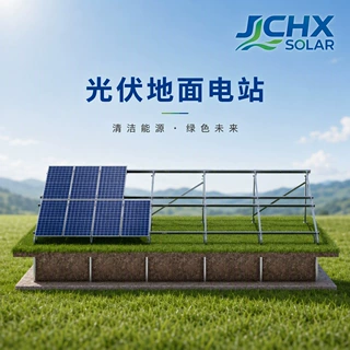 太阳能地面电站固定支架锌铝镁C型钢斜梁底座横梁太阳能光伏支架