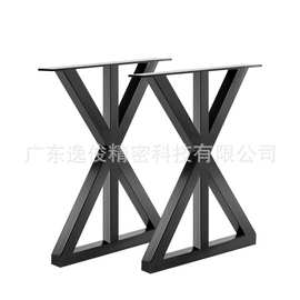 黑色米字型桌架办公家具五金桌脚桌腿支架加厚简约款咖啡桌铁架脚