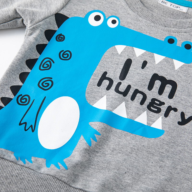 Ropa para niños dinosaurio dibujos animados tridimensional suéter para niños otoño bebé camisa de manga larga nuevo jersey entrega de una pieza
