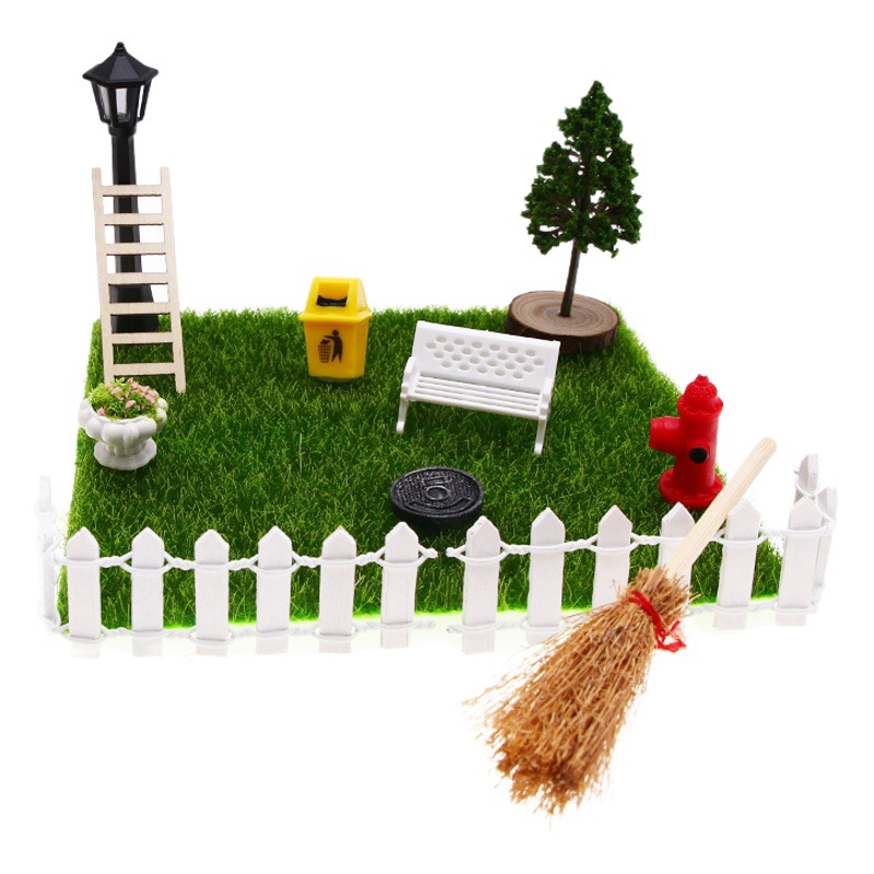1:12 Dollhouse 12 mini casa césped patio decoración traje patio miniatura escena