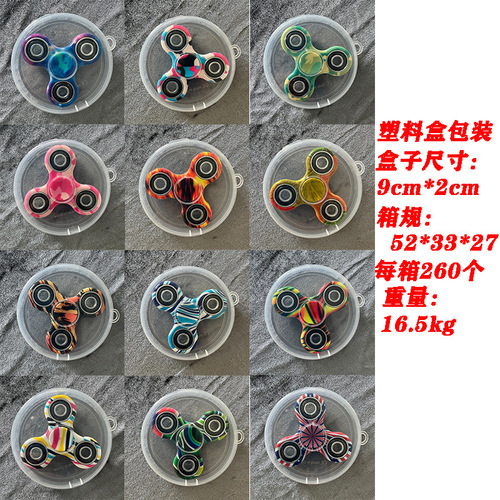 Fingertip Gyro Stress Relief Toy Camouflage Electroplating Three-Finger Colorful Finger Spinner Wholesale Market Night Market Cross-Border