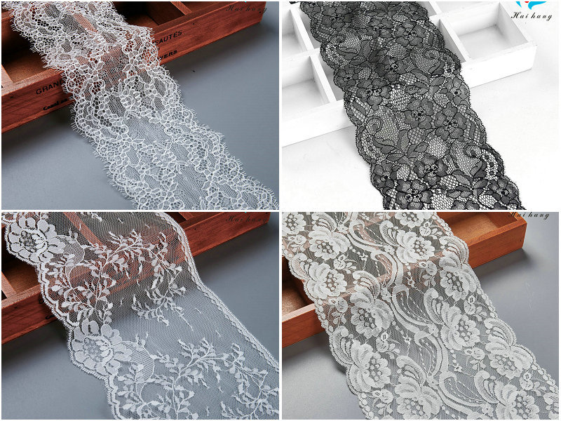 爆款无弹10公分睫毛蕾丝贾卡花边 裙摆服饰婚纱蕾丝网布辅料花边