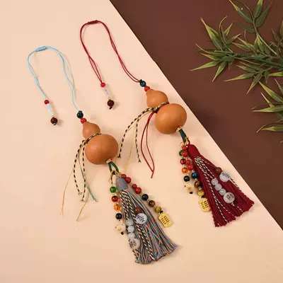 Chinese-Style Gourd Hand-Woven Cotton Rope: Car hanging