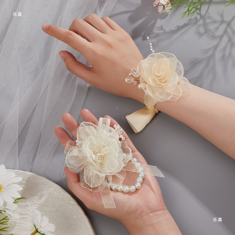 Youjian 花嫁とブライズメイドの手首の花、スーパーフェアリーシスターズグループの手首の花、シンプルで美しい装飾的なブレスレット、フラワーフィールのクラスメート|undefined