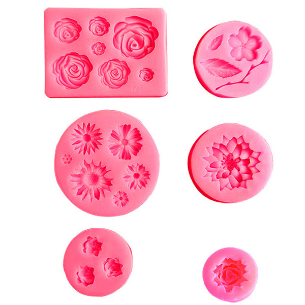 Silicone fondant contains rose
