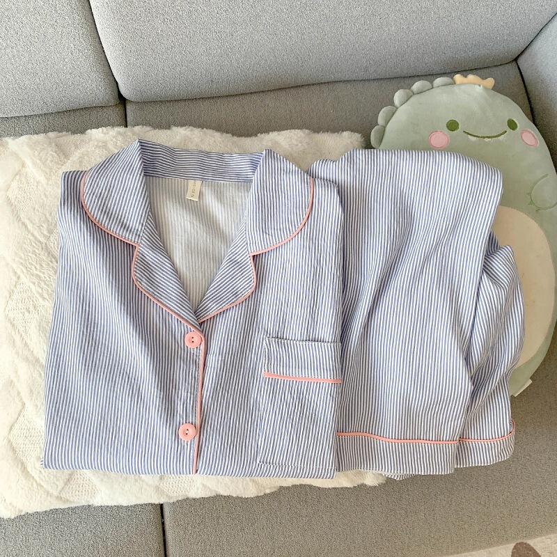 2026 Korean Version New Style Lapel Cloud Cotton Pajamas for Women, Long-Sleeved Loose Cardigan Home Wear, Sweet Student Outfit for Women 2026 Korean Version New Style Lapel Cloud Cotton Pajamas for Women, Long-Sleeved Loose Cardigan Home Wear, Sweet Student Outfit for Women