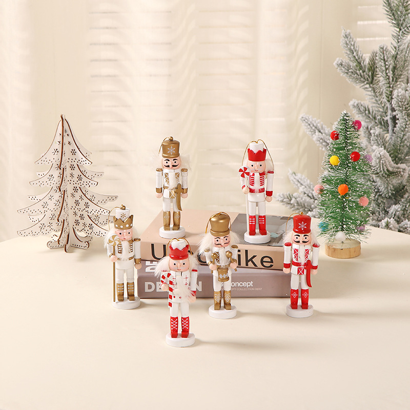 Cascanueces de madera de 12 cm, muñeco soldado, decoración navideña para escritorio y ventana, adorno y regalo de Navidad