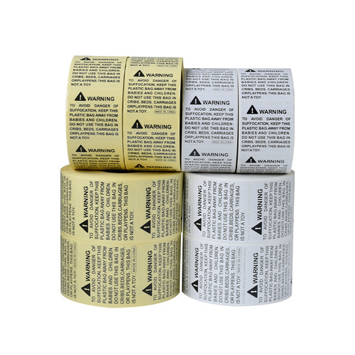 Amazon anti-suffocation label anti-suffocation sticker PE bag sticker WARNING sticker warning sticker