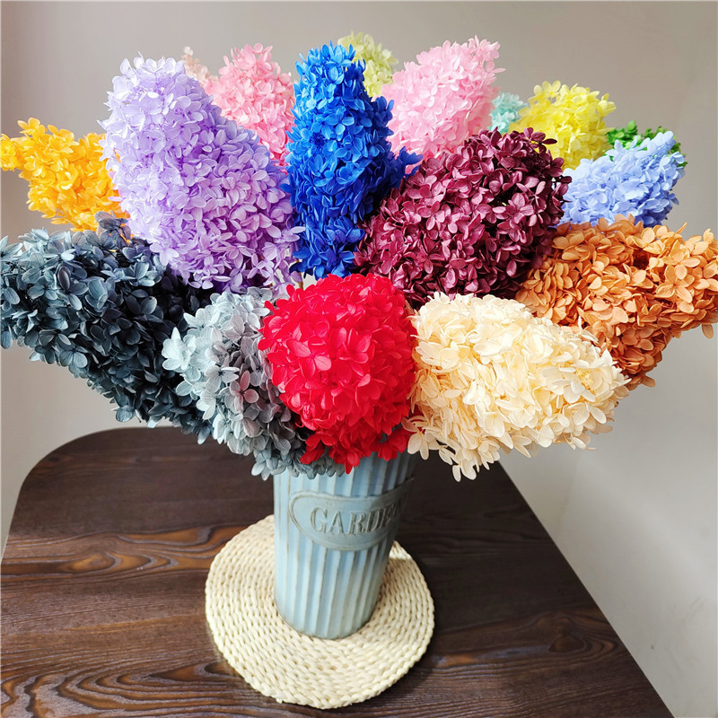 Single Wood Hydrangea Nordic Style Home Decoration Yunnan Eternal Flower Dried Flower bouquet Wedding Arrangement Hydrangea Material