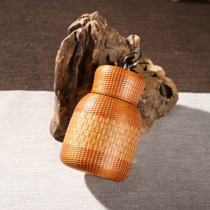 手工中式竹丝精编全包半包陶瓷内涂花编马赛克手雷杯保温杯