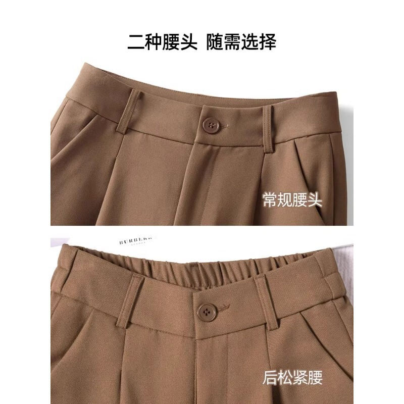 小个子九分休闲直筒裤高端西装阔腿裤女春秋2025新款高腰显瘦垂感|undefined