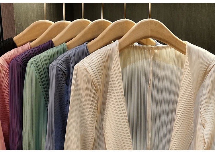 Áo khoác vest nữ xếp ly cao cấp cổ bẻ dài tay mẫu mới xuân hè — Màu xanh lam nhạt, Màu xanh lục nhạt, Màu đen, Màu hồng chi tiết 21