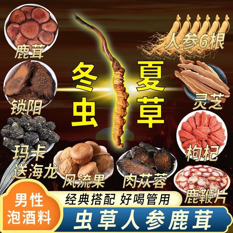 Cordyceps & Ginseng Wine-Soaking Herb Pack — Precious TCM Botanicals for Herbal Infusions overview