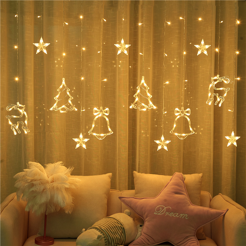 LED de color cadena de luces estrella cadena de luces decoración de Navidad dormitorio ambiente de luz de diseño esfera alta luz de cortina baja