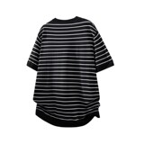 ZY8005-3D老钱风条纹圆领针织短袖通勤百搭夏季时尚简约T恤，男装针织衫/毛衣，星座614