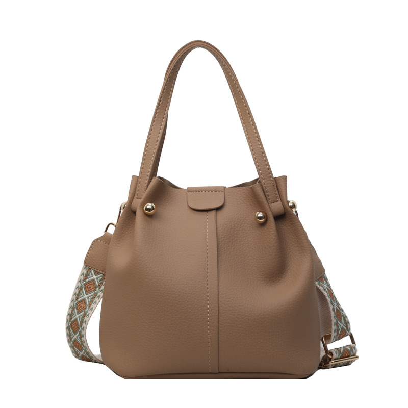 Estilo coreano de alta calidad de todo-bolso a juego para las mujeres 2024 Nueva correa de hombro de ancho Todo-juego bolsa de mensajero texturizado mano llevar bolsa de cubo