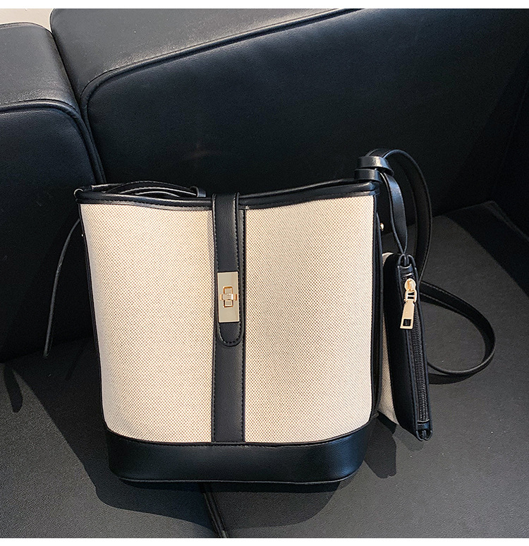 Nouveau sac de grande capacité sac pour femme nouveau sac à bandoulière à bandoulière unique d'été tendance et polyvalent sac seau à eau mère et enfant en toile_voghion.com