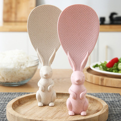 Wheat straw rabbit spoon upright rabbit rice cooker rice serving spoon creative non-stick rice cartoon rice spoon
