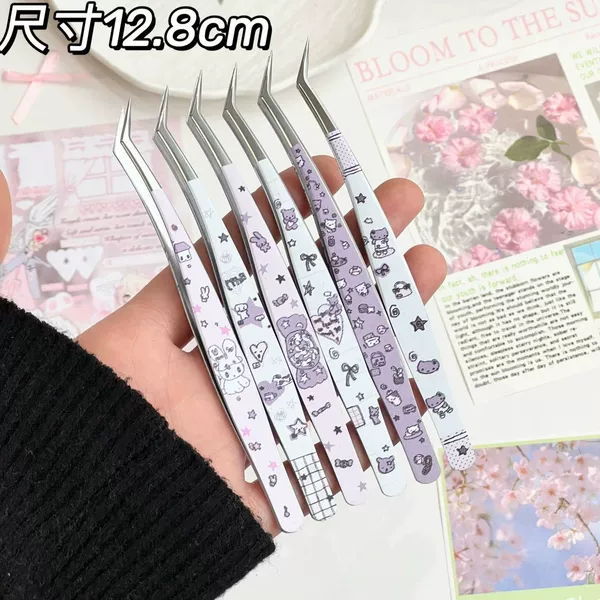 Polka Dot Animal Series Landscaping Bead Tweezers, High-Value DIY Handmade Eyelash Makeup Bead Tools