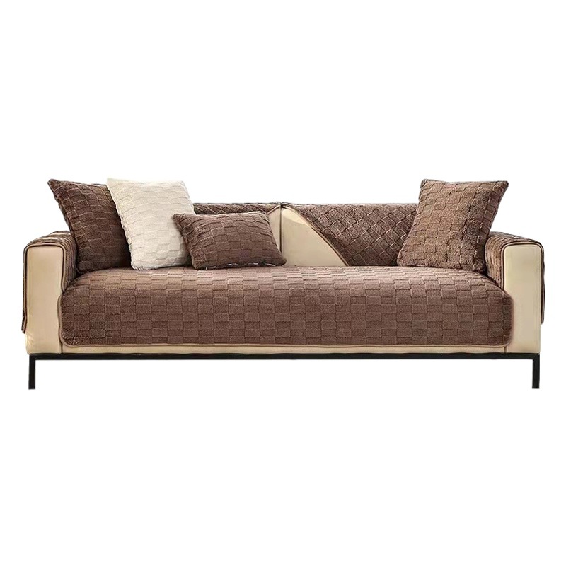 Otoño e invierno nuevo nórdico ins lechoso blanco felpa sofá cojín transfronterizo engrosado sofá cojín antideslizante sofá cubierta toalla