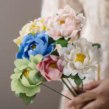 牡丹瓷花莲花百合花中式陶瓷手工捏花艺术摆件家居扩香石花瓶饰品