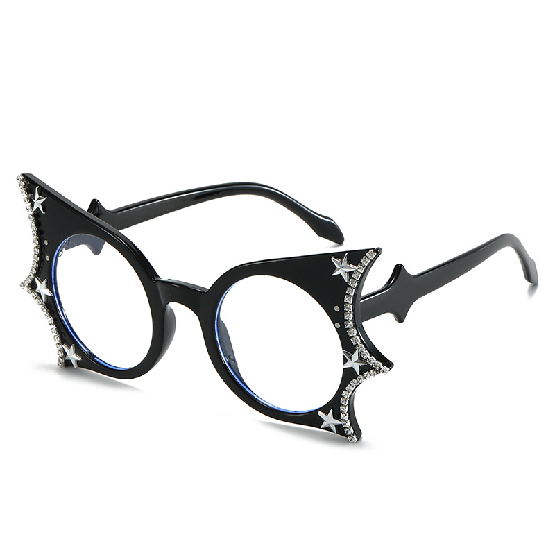 Irregular-shaped Bat-shaped Women's Eyeglass Frame, European And American Trendy Handmade Diamond-studded Fashion_voghion.com