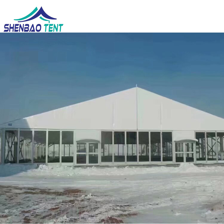 大型户外展览玻璃墙体遮阳帐篷 工厂出售出口各种造型铝合金篷房