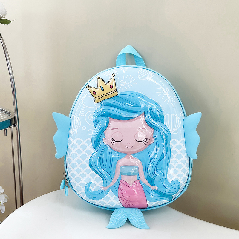 De dibujos animados de Kindergarten mochila nuevos niños y niñas de 2-5 años de edad los niños Linda sirena mochila de cáscara de huevo