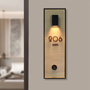 Manufacturer Customized Hotel Door Number Hotel Box Room High-End Stainless Steel Electronic Door Number Luminous with Doorbell