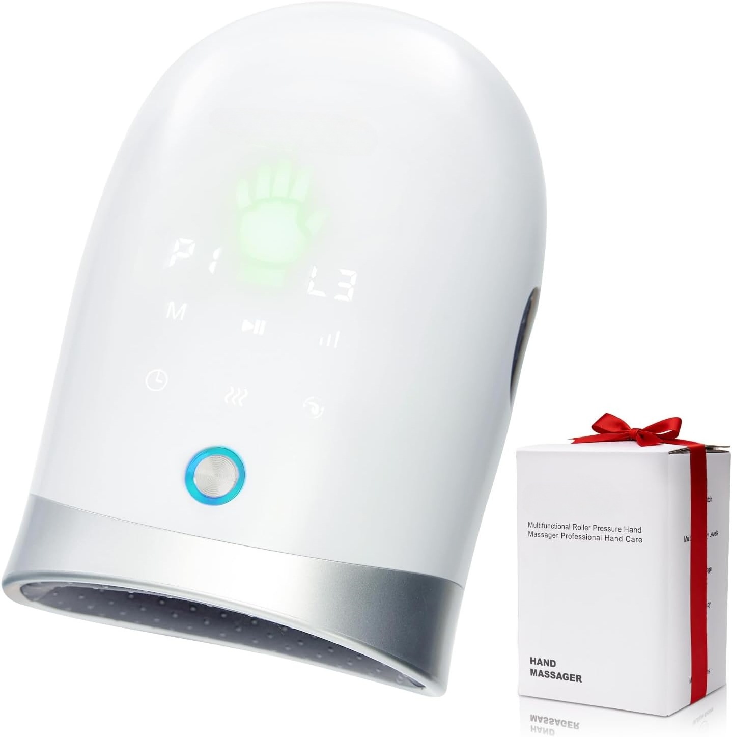 Cross-Border Customized Finger Stretching Air Bag Lcd Display Hand Massager Cold Air Blower Hot Compress Hand Massager