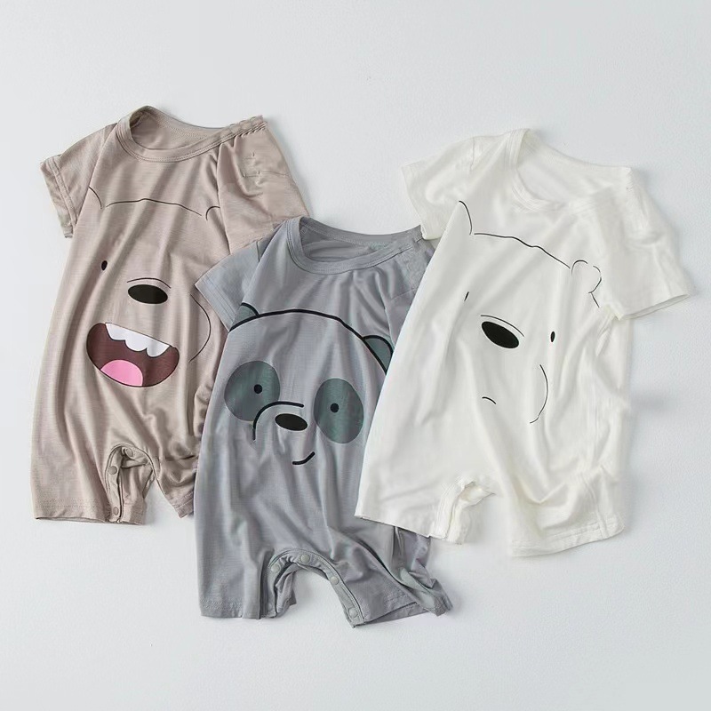 Lasten kevät- ja kesämodaalihaalari, pitkähihainen vauvan makuupussi, jaetut lahkeensuojilla varustetut potkunkestävät kotivaatteet_voghion.com