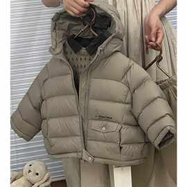 童装男童羽绒棉服宝宝冬季2025新款时髦帅气儿童连帽外套厚实棉衣