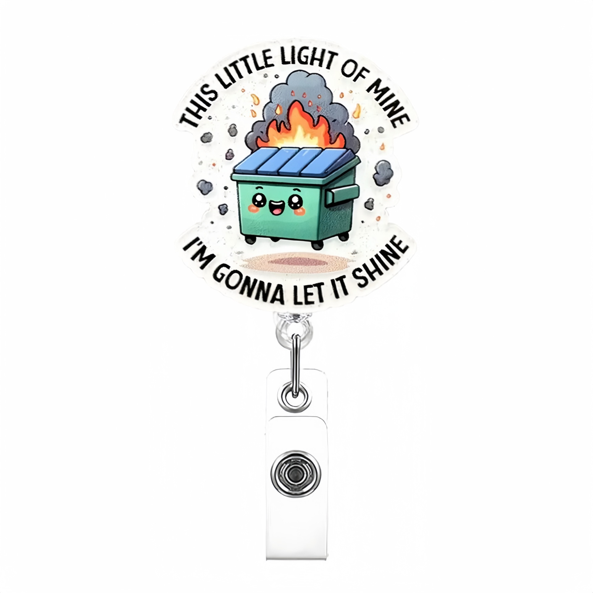 Etiqueta de etiqueta de venta caliente transfronteriza en lugar de acrílico divertido brillo clip de insignia telescópico hebilla de identificación hebilla fácil de tirar