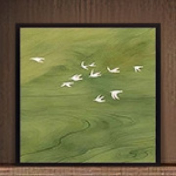 Retro green decorative painting / 30*30