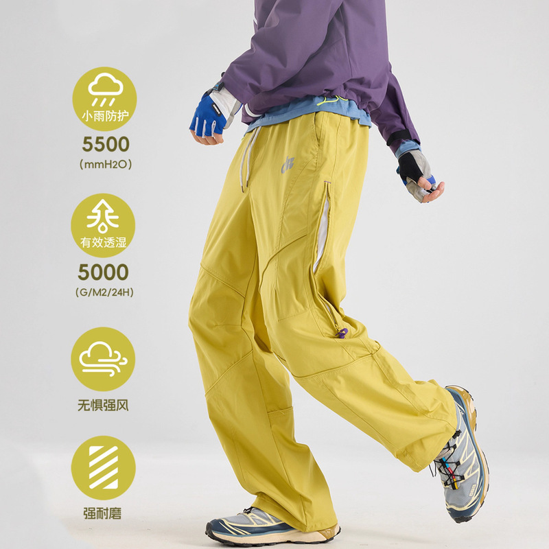 American-Style Workwear Pants, Winter Thickened Outdoor Hiking Pants, Water-Repellent, Side Zipper, Straight-Leg Paratrooper Pants