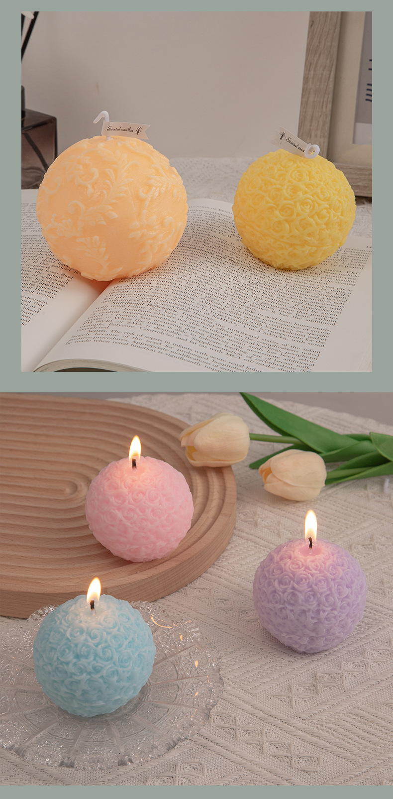 Simple Style Ball Paraffin Candle display picture 1