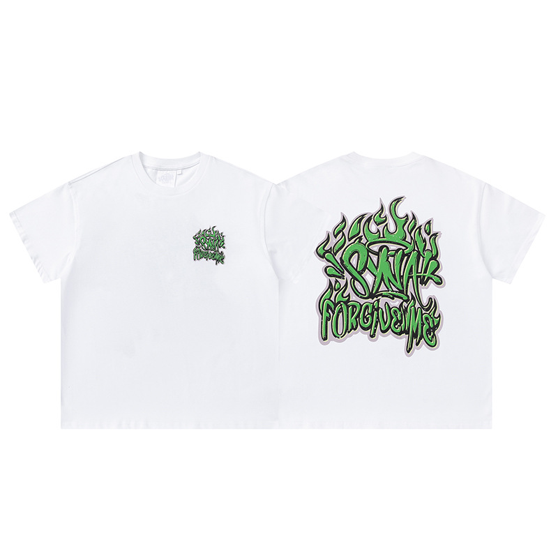 高品質SYnaWorldヒップホップフォームプリント半袖カジュアルルーズTシャツハイストリートショーツSyna Word