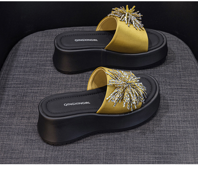 Dép sandal nữ xỏ ngón đế bệt đính khóa kim cương phong cách Hàn Quốc — 5077 vàng, 5077 đen chi tiết 22