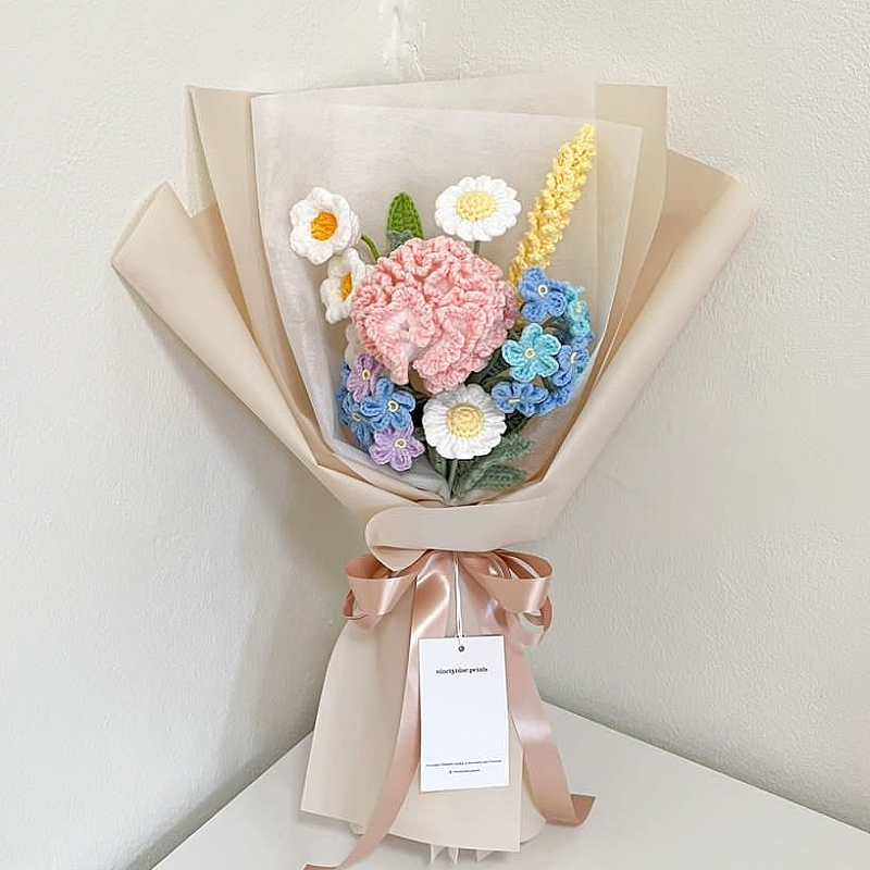 1 lavanda amarilla 1 lirio de los valles 1 clavel 2 pequeña margarita 16 flor nomeolvides/como se muestra en la imagen (paquete aleatorio gratis)