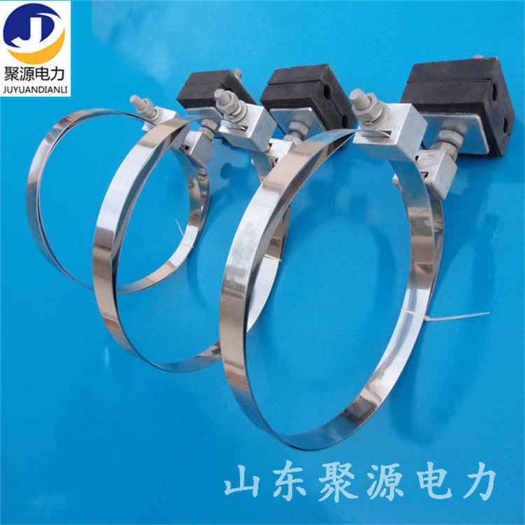 杆用光缆固定金具 不锈钢带引下线夹 现货 1.2米钢带杆径300左右