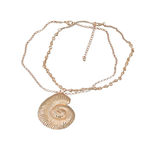 Summer new seashell necklace two-piece set, trendy European and American-style exaggerated jewelry for women, wholesale alloy accessories.