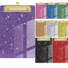 闪粉亚克力文件夹板 写字垫板夹 医生护士记录垫板 餐厅菜单夹