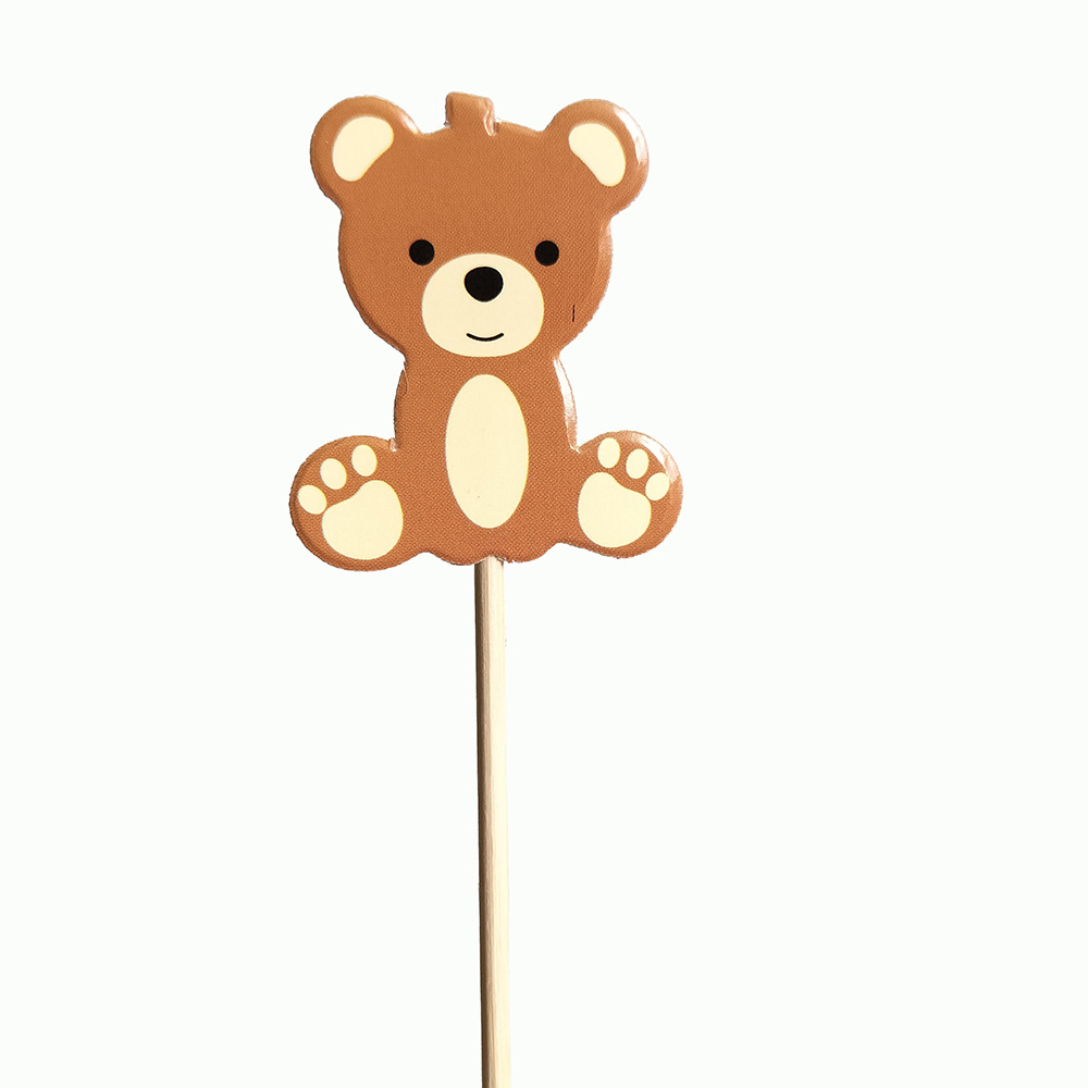 Description Picture 5 of item10pcs Cute Bear Food Picks Cake Dessert Toothpicks Fruit Forks Wedding Birthday Party Baby Shower Decoration Supplies Christmas