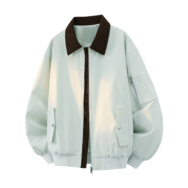 2026 New Spring and Autumn High-Quality Flight Jacket with Baseball Collar Corduroy Casual Jacket Coat Top