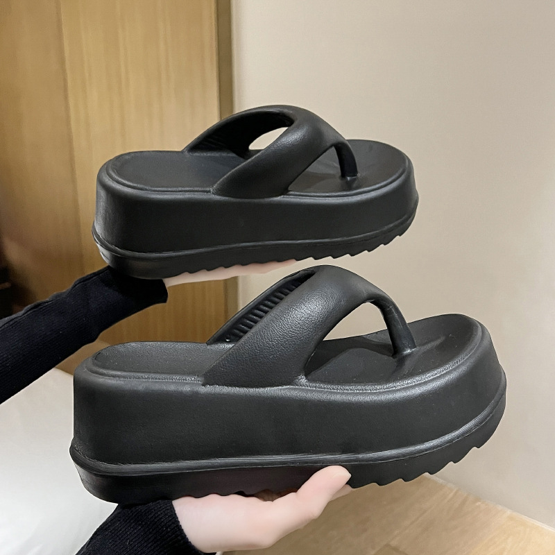 New EVA Flip-Flops For Women, Thick Sole, Toe-Post Sandals, Summer Outdoor Wear, Height-Increasing Soft Sole Beach_vogvips.com