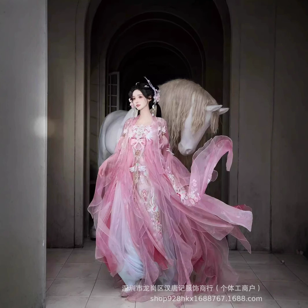 Hanfu Girl Magic Оригинальная Hanfu женская рубашка с большими рукавами улучшена