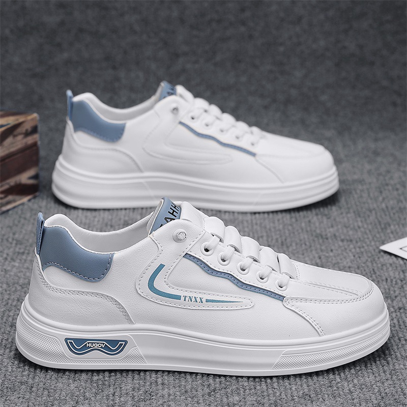 Zapatos de hombre 2025 nueva primavera casual universal zapatos de cuero de hombre un pedazo pequeño zapatos blancos zapatos deportivos de estudiantes de moda