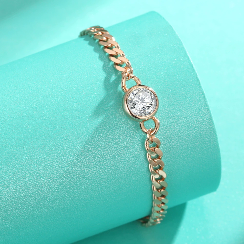 S925 Серебряный Муассиан Классический бриллиант Пузырь 50 баллов 1 карат минималистичный стильный бриллиантовый браслет с покрытием розового золота