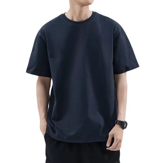 Hong Kong Style Short-sleeved T-shirt Men's Summer Loose Large Size Men's Fashion Brand White T-shirt Simple All-match Solid Color Half-sleeved T-shirt